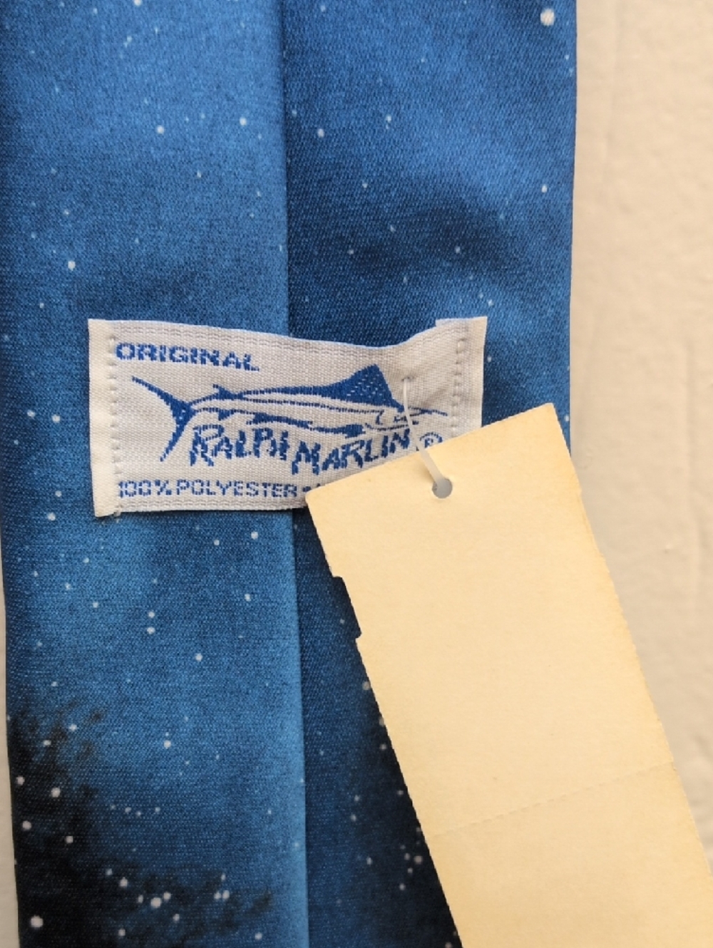 Star Trek Crew 1993 / Ralph Marlin Blue Novelty Tie with White Speckle Pattern - Picture 2 of 5